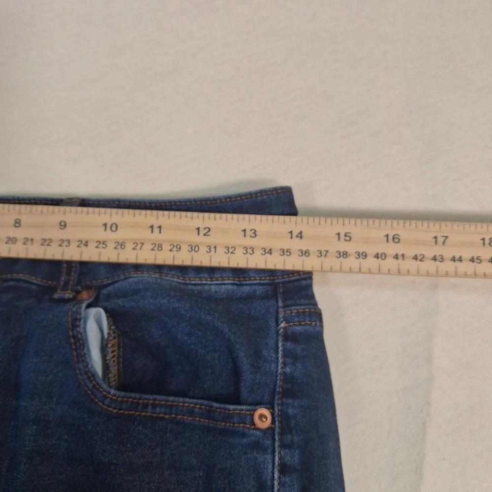No Boundaries Flare Jeans Womens 11 Dark Blue High Rise Bell Bottom PJT4149